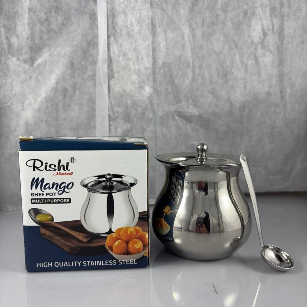 Rishi Metal Mango Ghee Pot