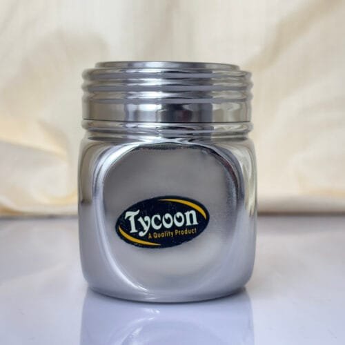 Tycoon square stainless steel canister set of 4 of in 3 options. in minimalistic design.